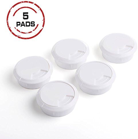 URAS STORE-WHITE Desk Grommet for Wires Cords -Plastic Cord Cable Hole Cover -Office Desk-TV Stand-Workstation- PC Grommets -5(pack)