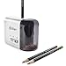Artistique Electric Pencil Sharpener - Best Heavy-Duty Automatic Electric Pencil Sharpener for Art, Office & School - Works w/Lead & Colored Pencils - Uses Battery or Wall Power - White