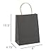 GSSUSA 50 Pcs Black Gift Bags Medium 8x4.75x10.5, Kraft Paper Bags with Handles for Shopping, Gift, Merchandise, Retail, Party Favor, Gift Bags, Bags for Small Business, Boutique, Bolsas de Papel