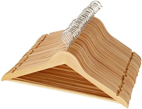 AmazonBasics Wood Suit Hangers - 30 Pack, Natural
