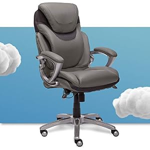 Serta AIR Health and Wellness Executive Office Chair High Back Ergonomic for Lumbar Support Task Swivel, Bonded Leather…
