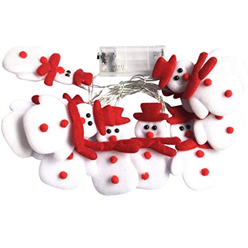 LED Christmas Snowman String Lights, 10 LEDs Colorful Cute String Lights for Christmas Decoration - Christmas Tree - Holiday Party Decoration Lantern (Snowman)