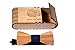 Wood Bow Tie For Men With Blue Strap Gift Box Handmade Wedding Bowtie With Gift Box Natural Oak Wood