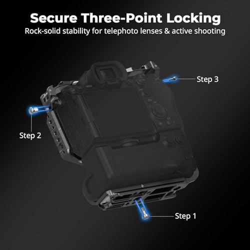 SMALLRIG Sony Alpha 1 II/9 III Cage with Vertical Grip VG-C5, Three-Point Lock, with Integrated Ark Plate and Versatile Mounting Options - 5908