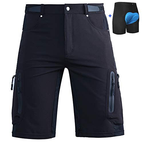 Cycorld Mountain Bike Shorts Mens MTB Biking Baggy Padded Cycling Short