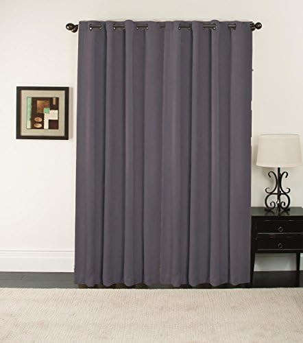 Furniture Fresh Velvet Curtains- Ultra Luxurious Soft and Shiny โ Velvet Patio Panel - 102" Wide by 84" Long โ Grey - Blackout, Noise Reducing, Grommet Curtains-