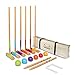 GoSports Six Player Croquet Set for Adults & Kids - Modern Wood Design with Deluxe (35