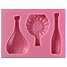 Funshowcase Mini Wine Bottles Silicone Mold for Sugarcraft Fondant Cake Cupcake Topper Polymer Clay Crafting Projects