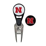 Nebraska Huskers CVX Golf Ball Mark Repair Tool and 2 Ball Markers