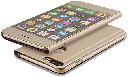 Case for iPhone 6 6s Plus Flip Mirror Plating Cover For iPhone 6Plus (Gold)