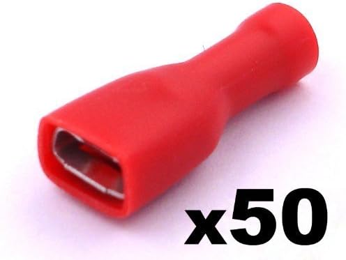 Electrical Crimp Connectors / Terminals for Wiring - Female Insulated Spade Electrical Connectors Red - FREE FIRST CLASS UK POSTAGE!