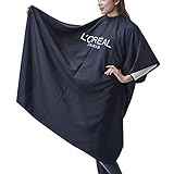 Salon Professional Hair Styling Cape, Colorfulife Hair Cutting Coloring Cape Polyester Pongee Hairdresser Wai Cloth Barber Gown Home Camps & Hairdressing Wrap Capes B007 (Black)