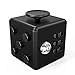 FIDPRO Fidget Cube, Silent Dice Toy - Click, Flip, Glide, Spin, Rub & Roll, Ultimate Hexagon with Quiet Clicker for Increased Focus & Attention and Stress & Anxiety Relief [Dark Black]