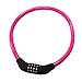 RORIO Bike Cable Lock, 4 Digit Security Resettable Combination Coiling Cable Bike Locks Without Mounting Bracket Pink