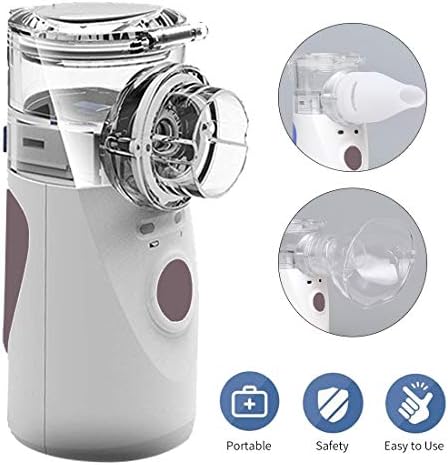 Handheld Inhaler Nebuliser, Portable Mini Vaporizer Cool Mist Compressor Humidifier for Adults & Kids, Steam Inhaler for Travel and Home Daily Use (Coffee)