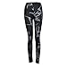 Perman Women Printed Skinny Stretchy Pants Leggings (L, Black)