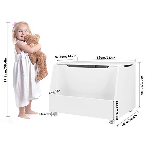 HOMECHO Kids Toy Box, Large Toy Chest Entryway Storage Bench