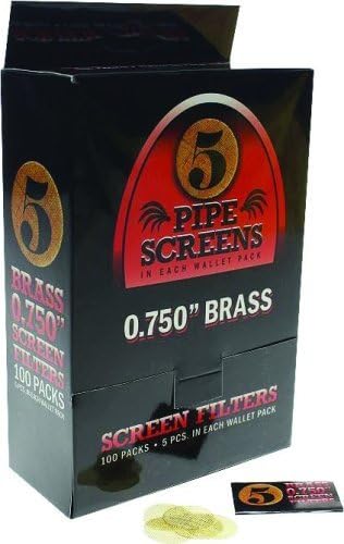 5 PIPE SCREENS IN EACH WALLET PACK 0.750" BRASS PACK OF 20