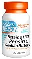 Doctor's Best Betaine HCI Pepsin and Gentian Bitters, Capsules, 120-Count (Pack of 4)
