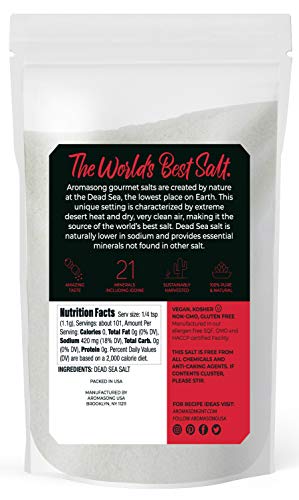 Aromasong 100% Natural Sea Salt, Coarse Grain, Large Bulk RESEALABLE Bag, 2.43 LBS, SUN DRIED from the Dead Sea… - Image 4