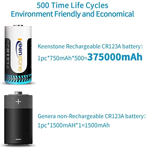 CR123A Lithium Batteries, Keenstone 4Pack 3.7V Batteries with High Capacity PTC Protection for Flashlight/Arlo HD Camcorder/Microphone/Electric Shaver/Alarm Clock/Security