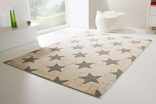 Kids Rug Samui Stars For Girls and Boys in Cream, GUT Certified, Size: 120x170 cm (4'x5'6")