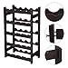 VASAGLE Wood 20 Wine Display Rack, Standing Bottles Storage Shelf, Wobble-Free, Espresso ULWR01BR