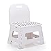 Folding Step Stool with back for children,Anti-Slip and Easy Cleaning,Perfect height for Toddler Toilet Training or Kids Bathroom and Kitchen ,Strong and easily for storage By Vicsou
