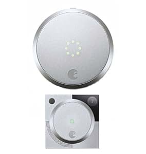 August Smart Lock Home Kit w/Video Doorbell Cam In Silver