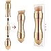 Ofanyia 4 in 1 Makeup Brush Set - Lip Brush, Smudge Brush, Contour & Blush Brush, Sponge Brush - For Eyes Lips Face Foundation Makeup (rose gold)