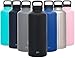 Simple Modern 84 Ounce Summit Water Bottle - Stainless Steel Half Gallon Flask +2 Lids - Wide Mouth Double Wall Vacuum Insulated Black Leakproof - Midnight Black