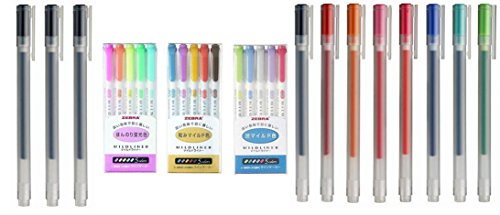 Muji gel ink ball point pen, black, 0.38mm, pack of 3 &…