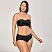DELIMIRA Women's Strapless Bra Plus Size Underwire Convertible Non Padded Black 46DD
