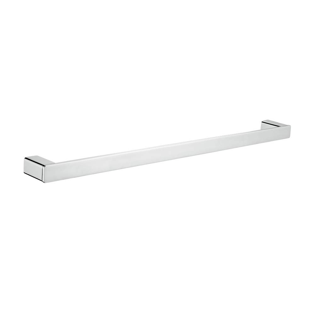 Ibergrif Plinto, Square Single Towel Rail Holder, Wall Mounted Bath Towel Bar, Chrome