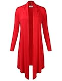 FLORIA Womens Long Sleeve Draped Open Front Knit Cardigan (S-3XL)