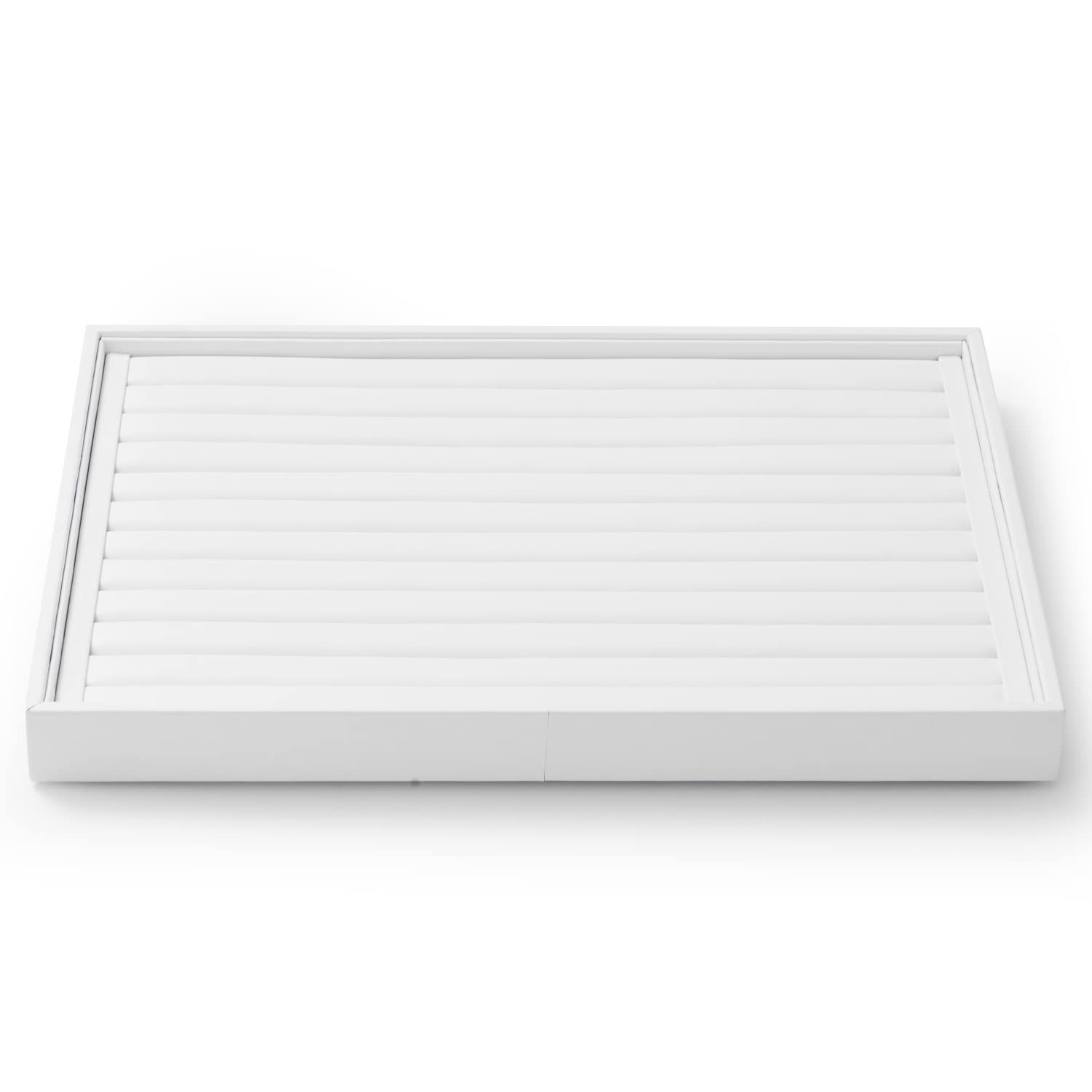 Photo 1 of Woodten White Jewelry Ring Display Tray PU Leather Ring Earrings Display Organizer Tray