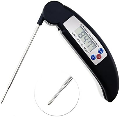 Instant Read Thermometer, Digital Food Thermometer with Collapsible Internal Probe for Grill Barbecue Cooking Meat Kitchen Candy