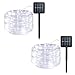 Lalapao Rope Lights 2 Pack Solar Powered Xmas String Lights 120 LED Christmas Fairy Decor Lighting with 8 Modes for Outdoor Indoor Tree Garden Patio Lawn Holiday Bedroom Wedding Waterproof (White)