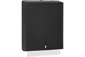 Stardrix Paper Towel Dispenser Wall Mount, Matte Black Stainless Steel Commercial Paper Towel Holder with Lock, Large Capacity 400 C Fold/525 Multifold Towels