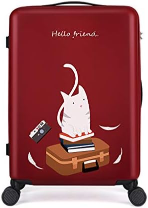 Wear-Resistant Scratch-Resistant Cartoon Trolley Case 24 Inch Caster Box Female Cute College Student Suitcase 20 Inch Password to Board The Chassis (Color : 02, Size : 24 inch)
