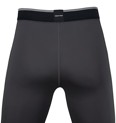 Take Five Men’s Side Pockets Cool Dry Tights UV Protection Compression Baselayer Cycling Yoga Leggings (Z808, XL)