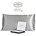 Fishers Finery 30mm 100% Pure Mulberry Silk Pillowcase, Quality Tested (Silver, King)