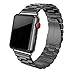 SWEES Stainless Steel Metal Bands Compatible with Apple Watch 42mm 44mm Series 5, Series 4, Series 3, Series 2, Series 1 Sports & Edition, Replacement Link Double Button Butterfly Folding Clasp, Black primary