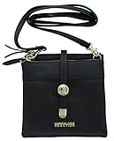 Kenneth Cole Reaction KN1809 Roundabout Mini Crossbody Small Messenger Purse Shoulder Bag (Black)