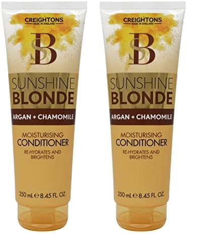 Creightons Sunshine Blonde Extra Moisturising Conditioner (250ml) - Made with Argan & Chamomile to Rehydrate, Brighten & Smooth. Enhances Natural & Colour Treated Blondes (Pack of 2)