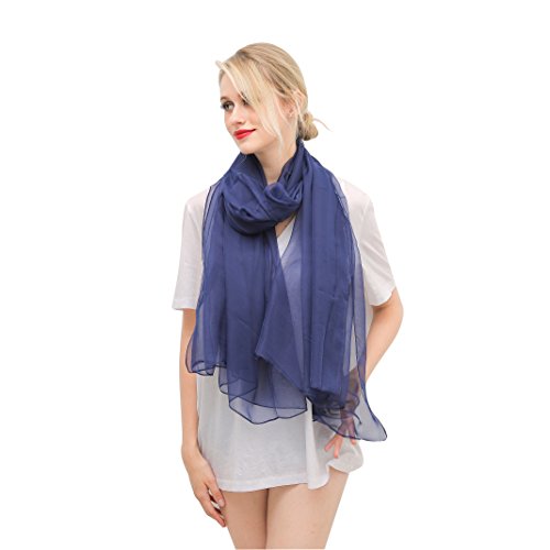 NovForth Chiffon Shawls and Scarf Women's Fashion Sunscreen Shawls Wraps Navy