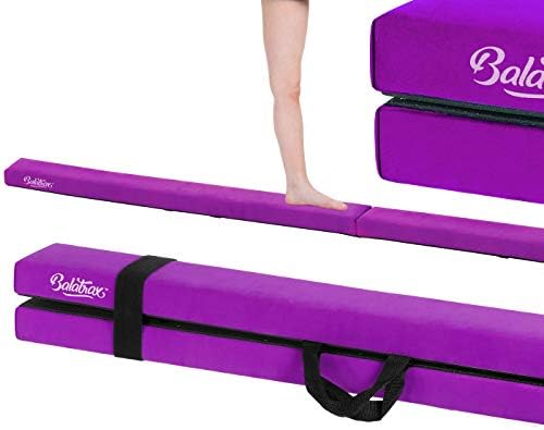 Balatrax™ 7FT and 8FT Folding Balance Beam | Faux Leather | IMPROVED HINGE Design | 2.1m & 2.4m | FREE Carry Case | 9 Colours | Home Use Gymnastics Kids Beginner Training Sports Exercise