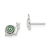 Sterling Silver Enameled Snail Post Earrings