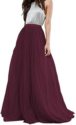Women Wedding Long Tulle Skirt Dress Bridal Bridesmaids Floor