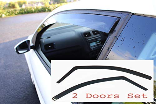 2x Wind Deflectors Compatible with SEAT Ibiza 3-door 2008 2009 2010 2011 2012 2013 2014 2015 2016 2017